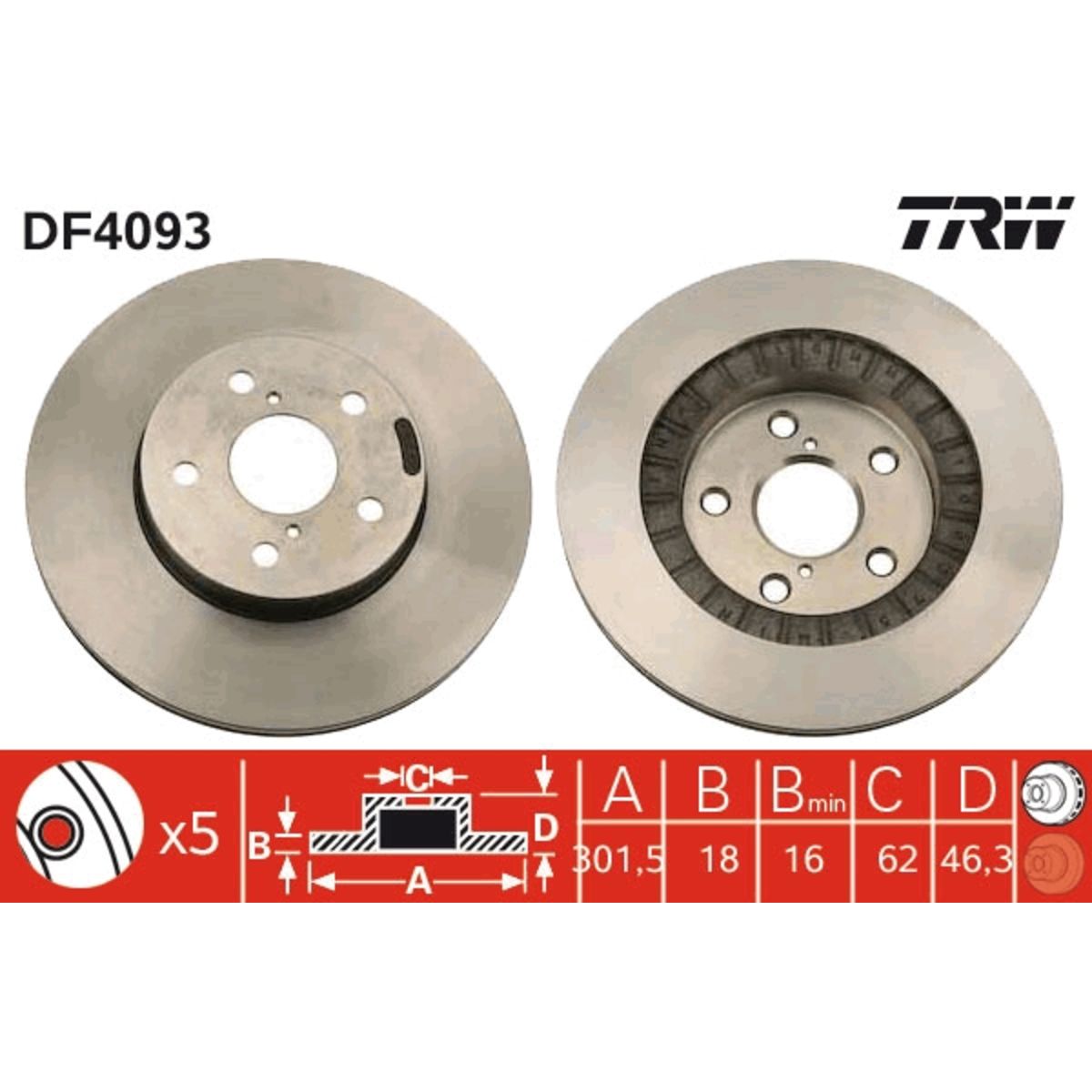 Jarrulevy TRW DF4093