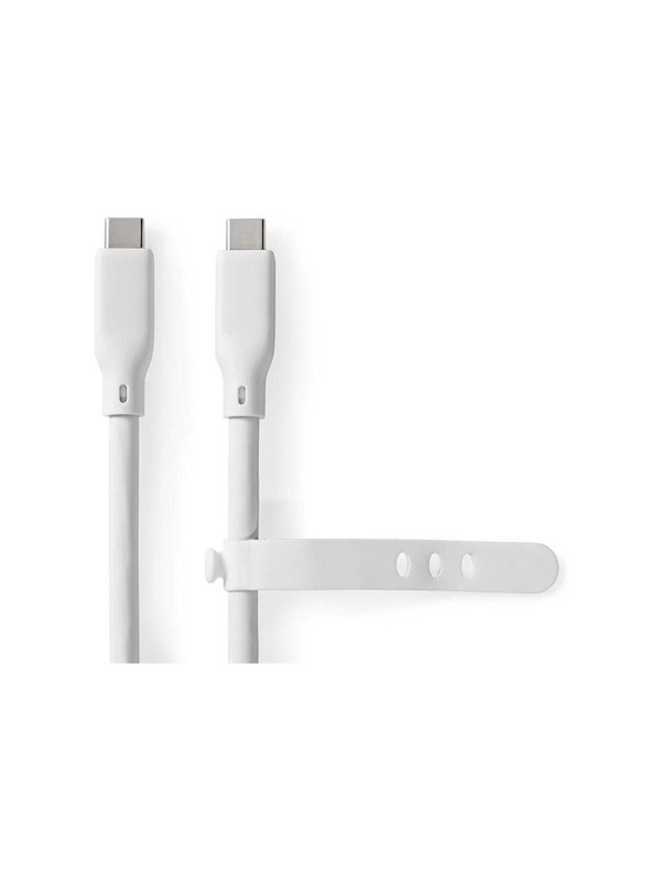 Nedis USB kaapeli | USB 3.2 Gen 2 | USB-CTM Uros | USB-CTM Uros | 240 W | 8K@30Hz | 20 Gbps | Niklattu | 1.00 m | Pyöreä | Silikoni | Valkoinen | Laatikko