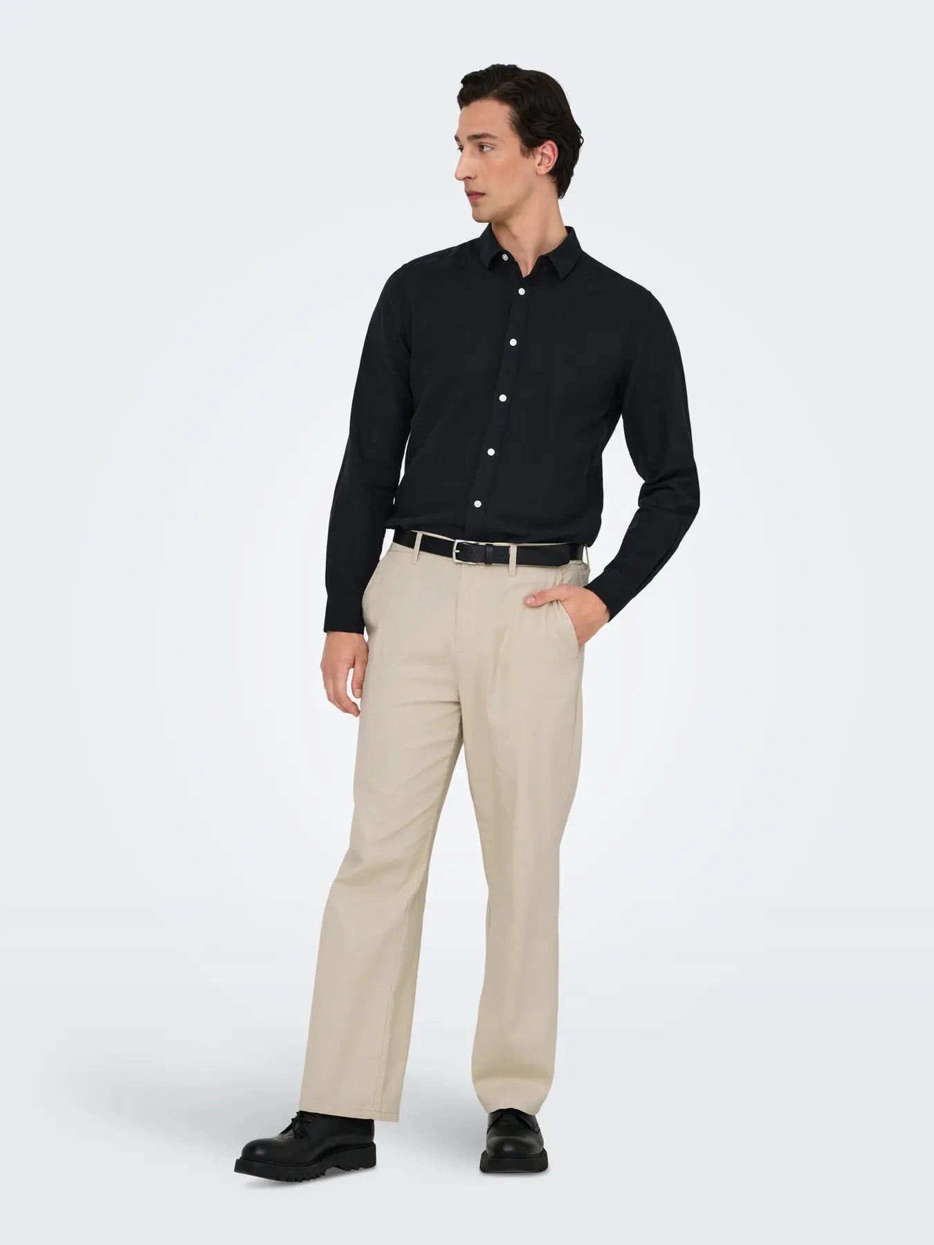 Only and Sons miesten housut Onsbob Loose Fit, Silver Lining