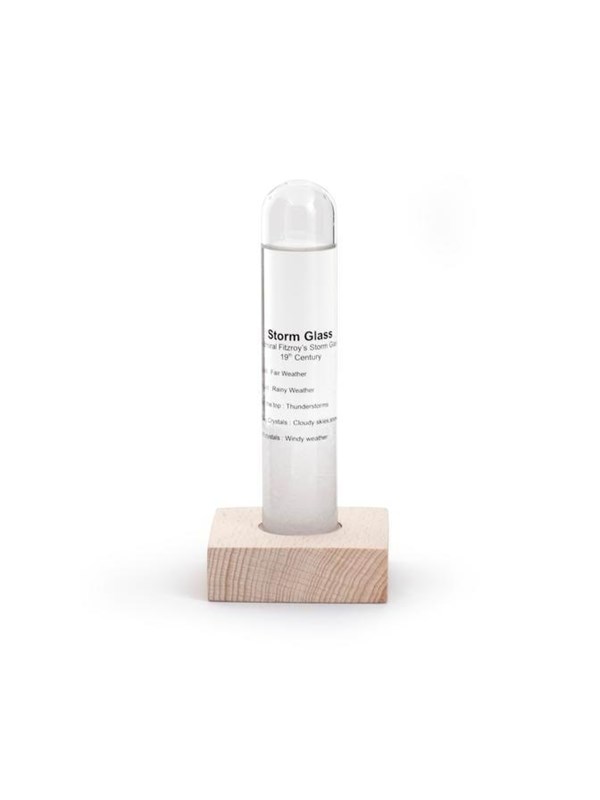 Kikkerland - Storm Glass Tube With Beechwood Base (ST71)