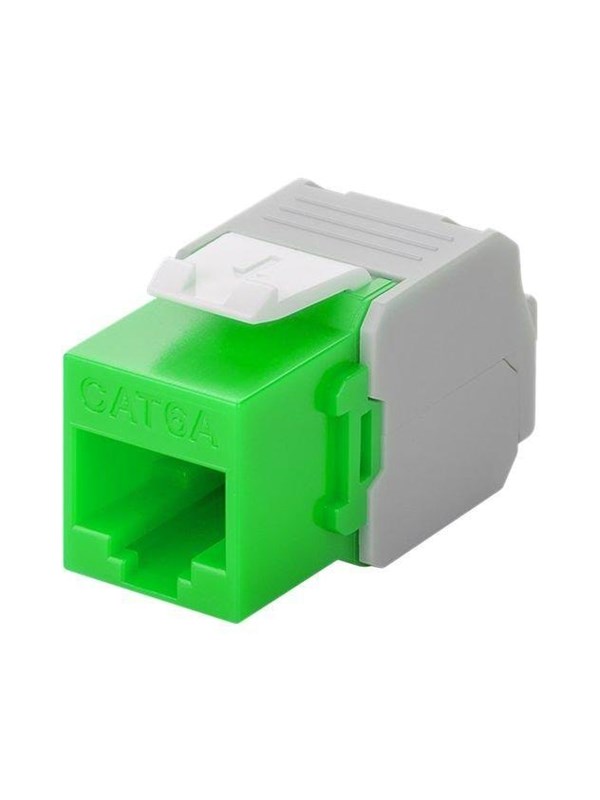Goobay Keystone-modul RJ45 CAT 6A, UTP 16,5 mm bred, krokodiltyp, klämlist för verktygslös IDC-montering