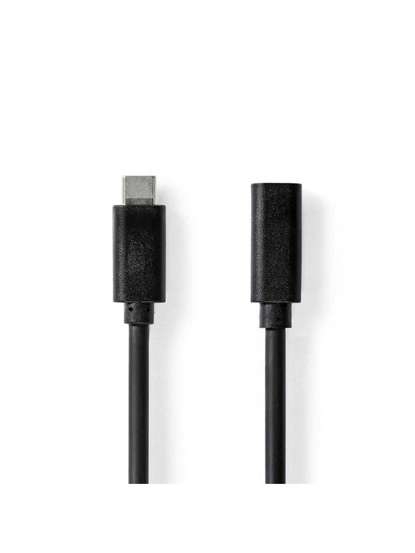 Nedis USB kaapeli | USB 3.2 Gen 1 | USB-CTM Uros | USB-CTM Naaras | 60 W | 4K@60Hz | 5 Gbps | Niklattu | 2.00 m | Pyöreä | PVC | Musta | Label
