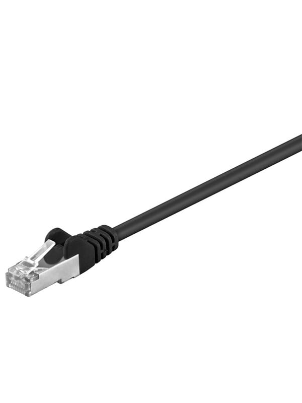 Goobay Liitäntäjohto CAT 5e, SF/UTP, musta, 15 m kuparipäällysteinen alumiinijohto (CCA)