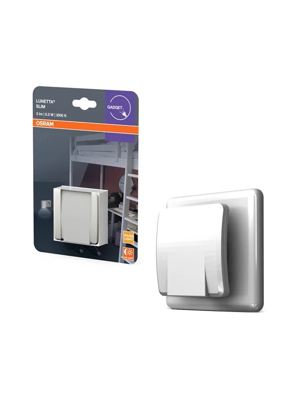 OSRAM LED-pistorasian yövalo LUNETTA SLIM, valkoinen, epäsuora