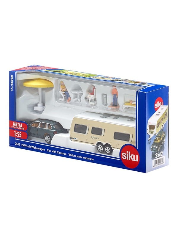SIKU Siku 1:55 auto asuntovaunun kanssa