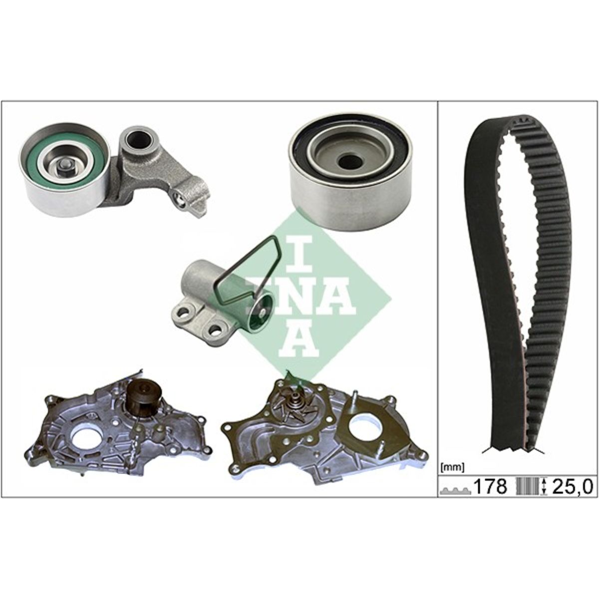 Vesipumppu + jakohihnasarja INA 530 0543 31