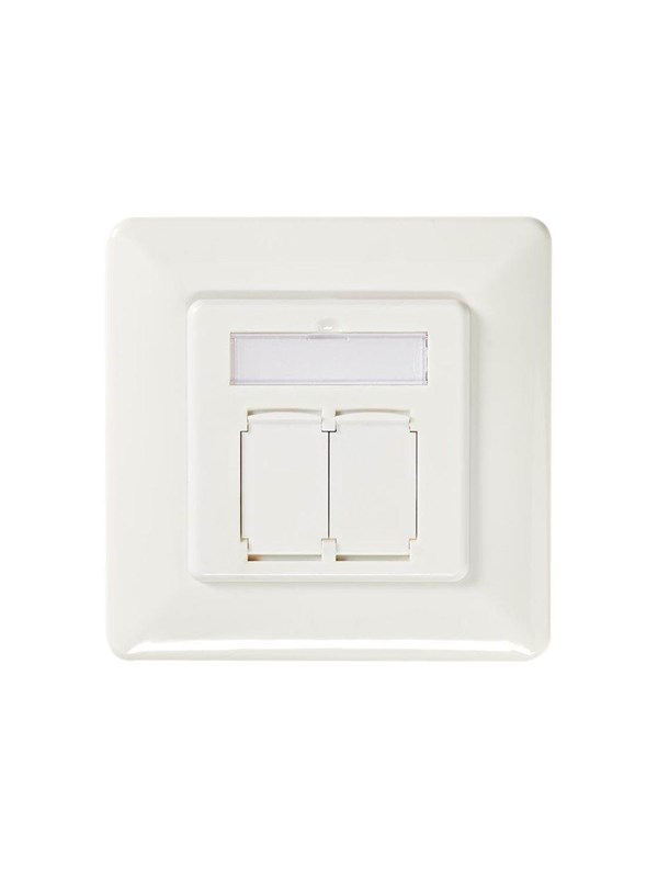 Nedis Verkon seinärasia | Flush Mount | 2-Porttinen port(s) | CAT6a | Suora | Naaras | Kullattu | PVC | Valkoinen | Kirjekuori