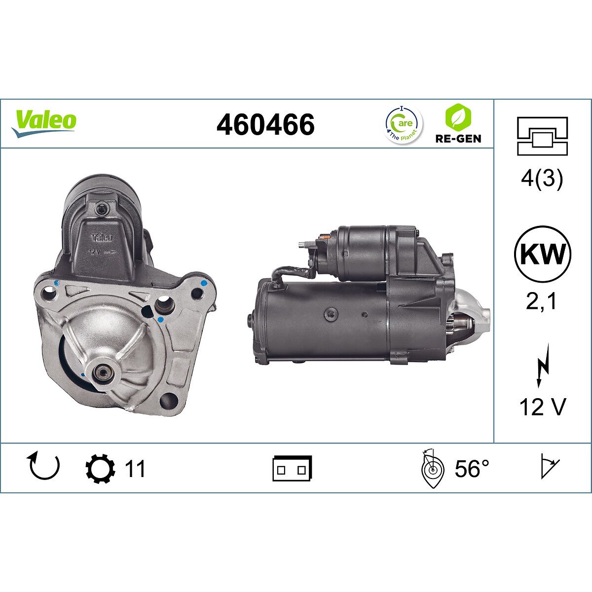 Käynnistysmoottori VALEO 460466