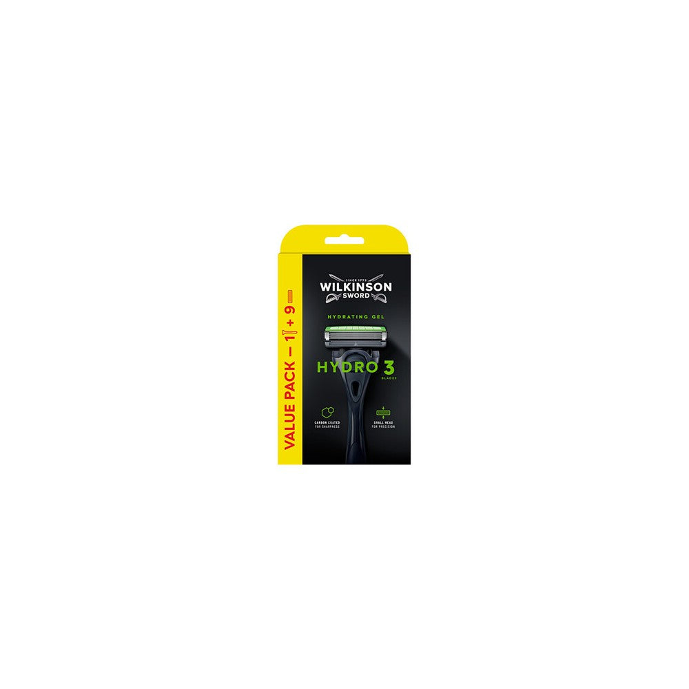 Wilkinson sword Hydro 3 -setti - Partahöylä yhdellä päällä + vaihtopää (8 kpl)