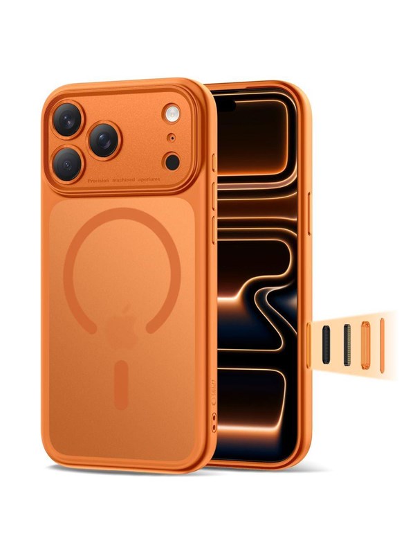 Tech-Protect Magpeak Magsafe CC-fodral för iPhone 17 Pro Max matt orange