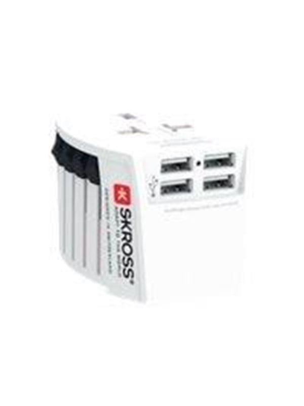 SKROSS MUV USB 4xA, 2-pole travel adapter with 4x USB-A ports