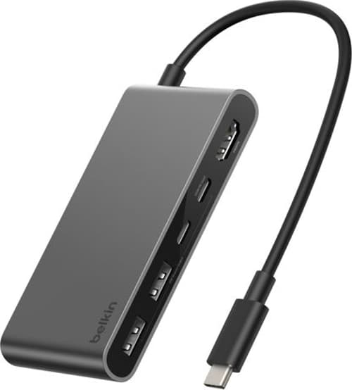 Belkin Connect 5-in-1 USB-C Hub with Dual USB-C Ports - Silver