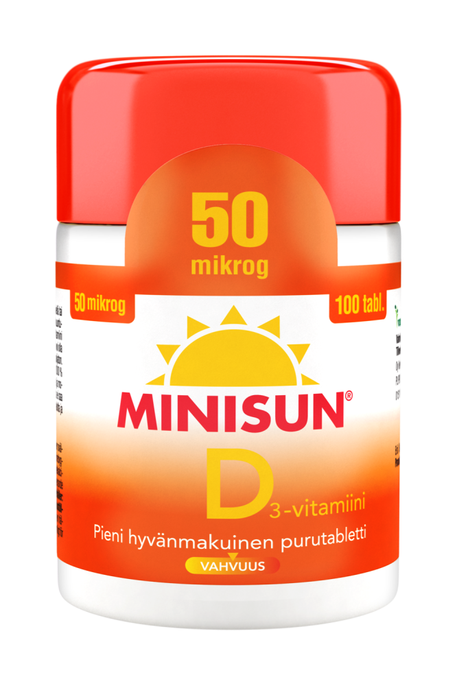 Minisun D-Vitamiini 50 mikrog 100 purutabl