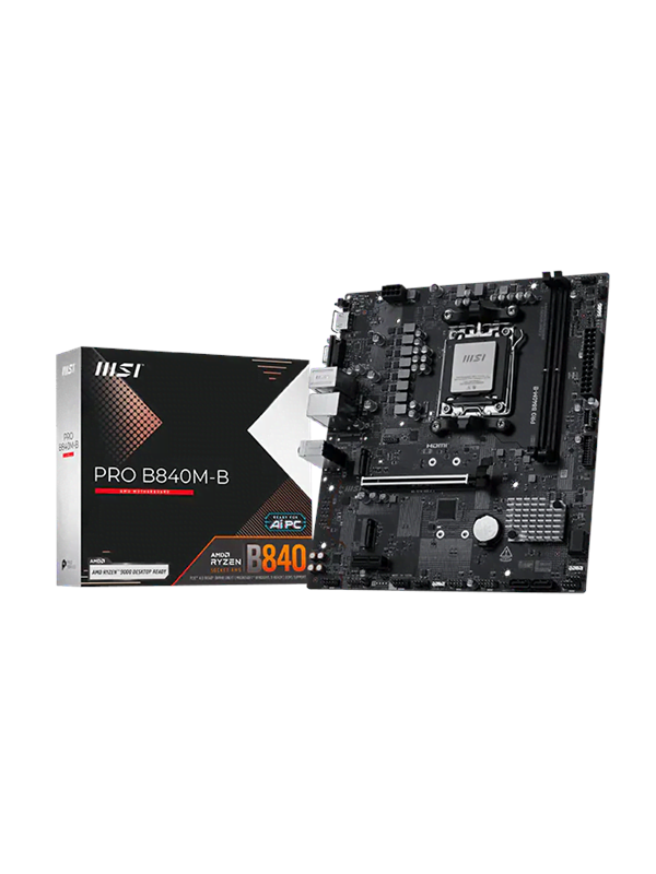 MSI PRO B840M-B Emolevy - AMD B840 - AMD AM5 - DDR5 RAM - Micro-ATX