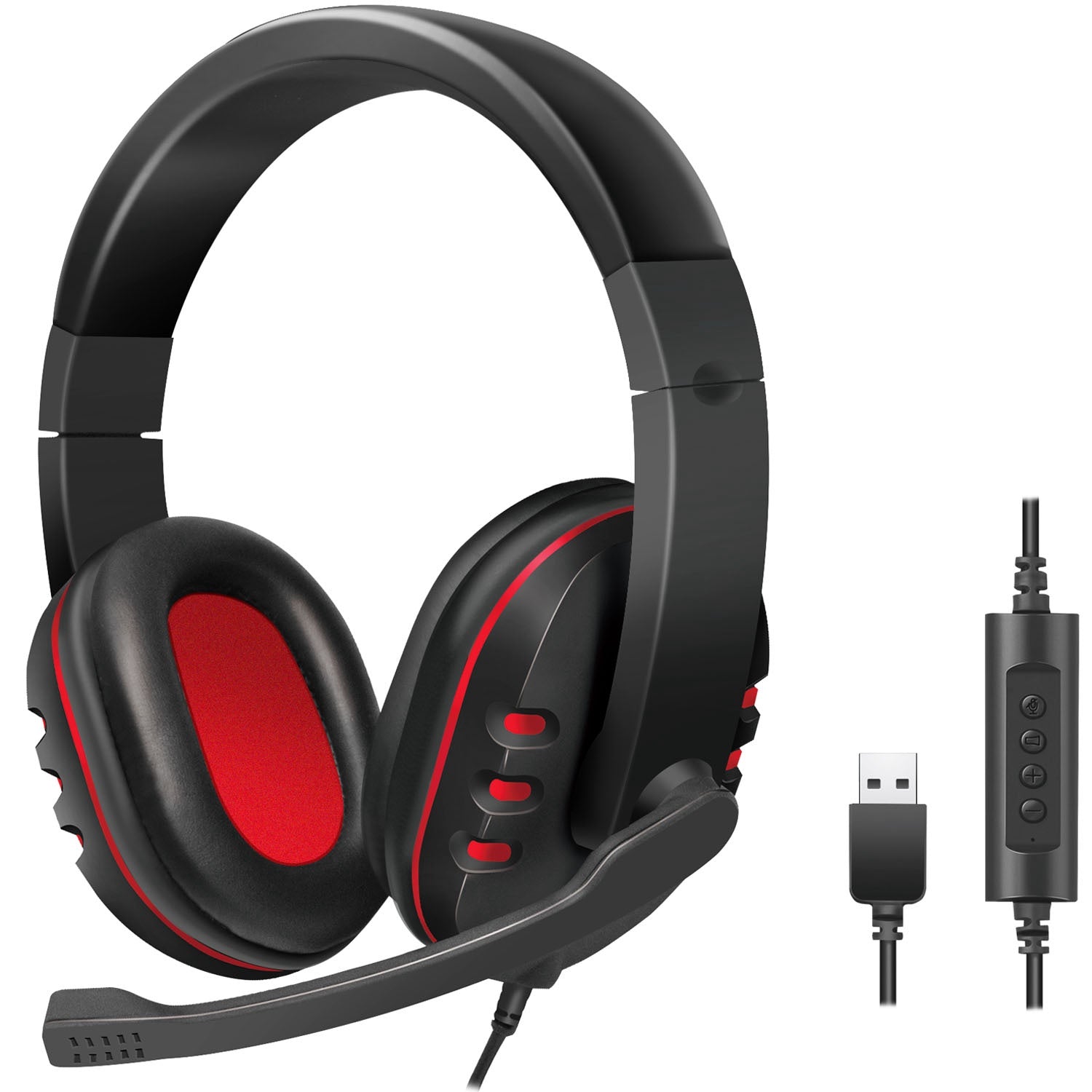 LogiLink Gamingheadset USB Svart/Röd