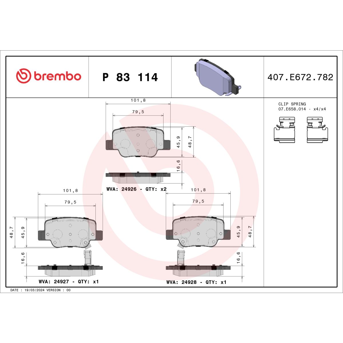 Jarrupalat, levyjarru BREMBO P 83 114