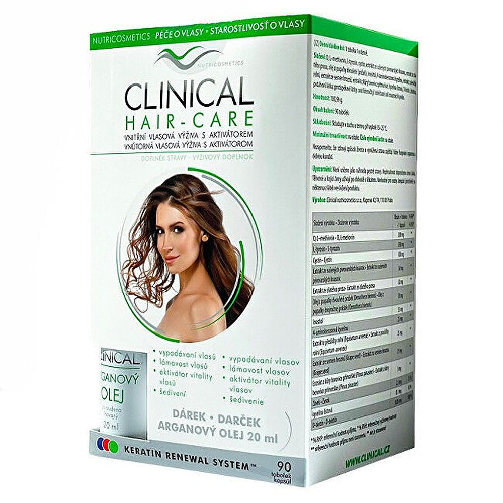 Clinical Cura Capelli 90 Capsule + Olio Argan 20 ml — Integratore per capelli