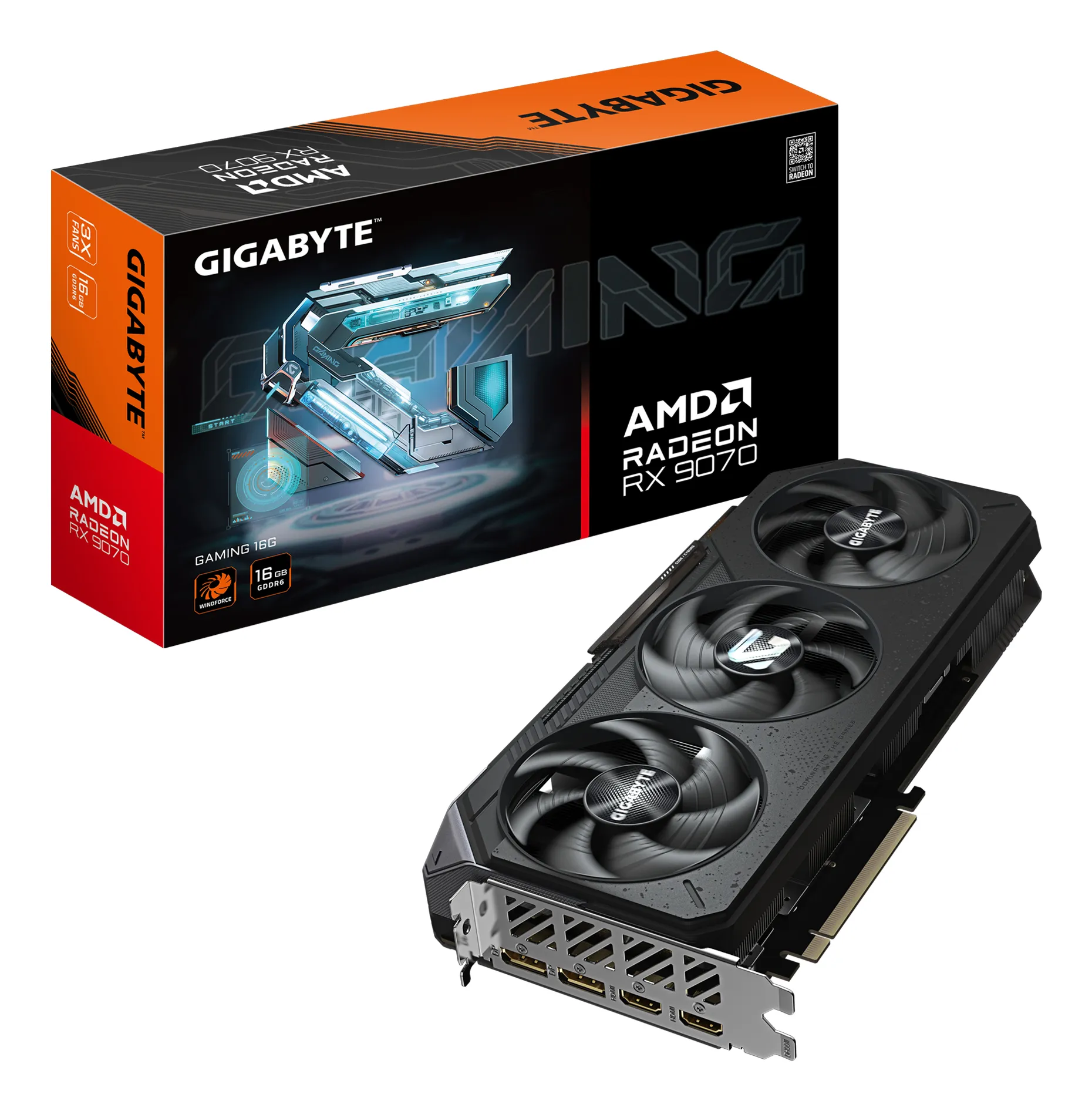 GIGABYTE Radeon RX 9070 GAMING - 16GB GDDR6 RAM - Näytönohjaimet