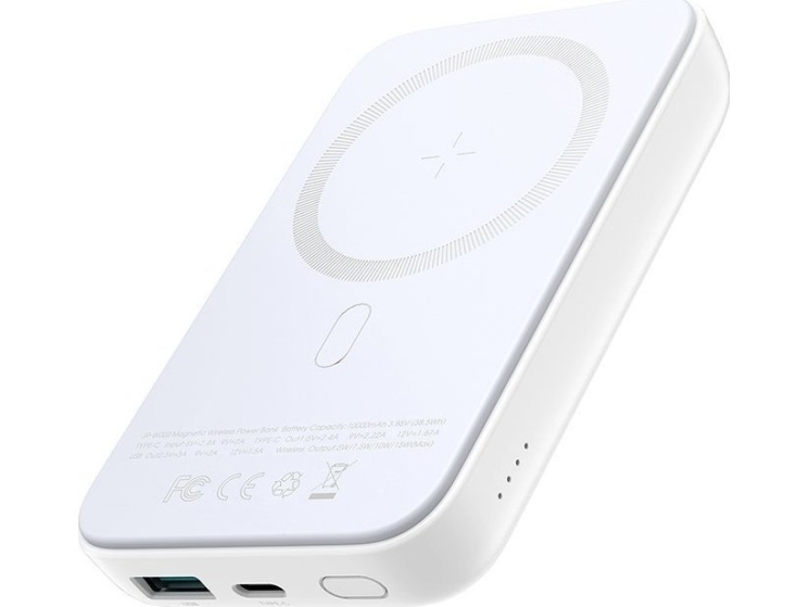 Joyroom Powerbank JR-W020 20W 10000mAh MagSafe + USB-C - USB-C cable 0.25m - white - 10000 mAh