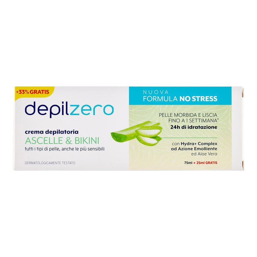 Depilzero Kainaloiden ja bikinialueen karvanpoistovoide, tuubi 75 + 25 ml
