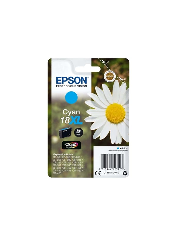 Epson 18XL -mustekasetti, 6.6 ml, syaani