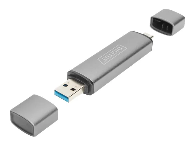 DIGITUS DA-70886 - Kortinlukija (SD, microSD) - USB 3.0/USB-C