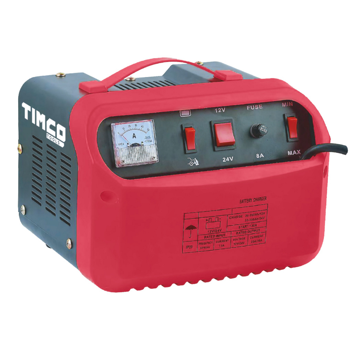 Apukäynnistin / akkulaturi 12/24 V, 130 A, Timco