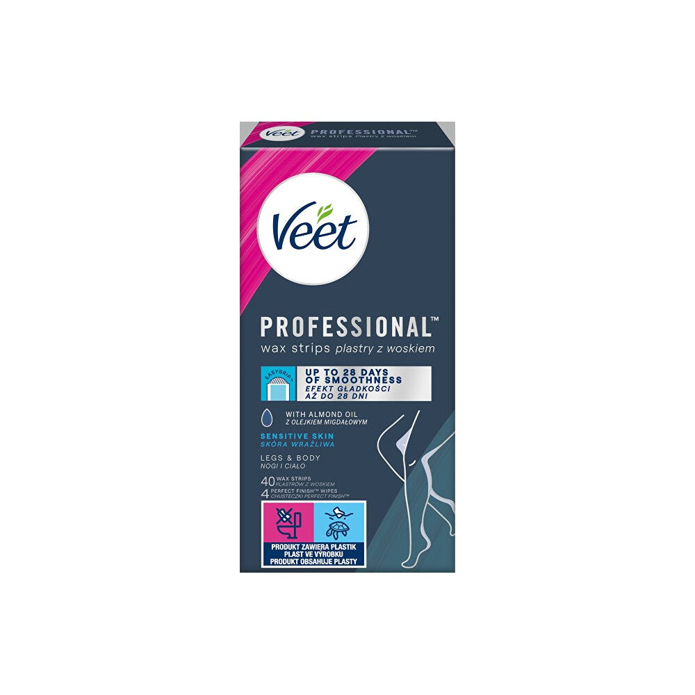 Veet Strisce Depilatorie A Freddo Per Pelli Sensibili 40 Pezzi — Strisce depilatorie