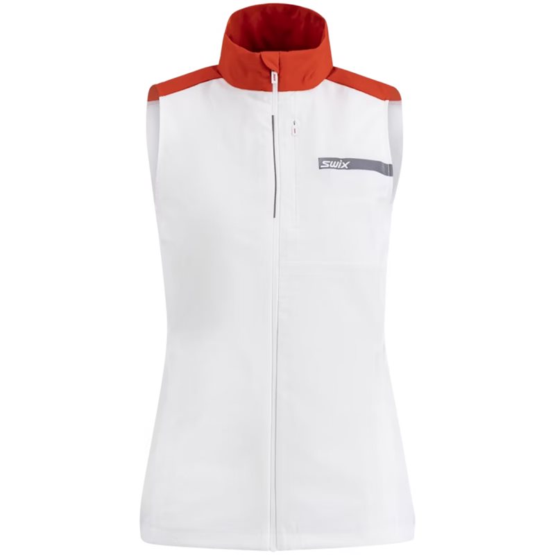 Swix Roadline Wind Vest W Bright White/Fiery Red - XS