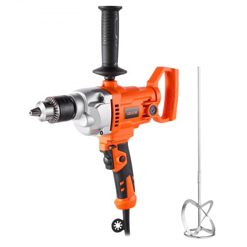 VEVOR Drill Mixer, 15.89mm Corded Electric Drill Mixer Set, 0-850RPM 3.2A Mixing Drills, Mixing Drills Machine with D-Handle for Drilling & Blending, Handheld Cement Mixers for Fodder, Paint, Cement