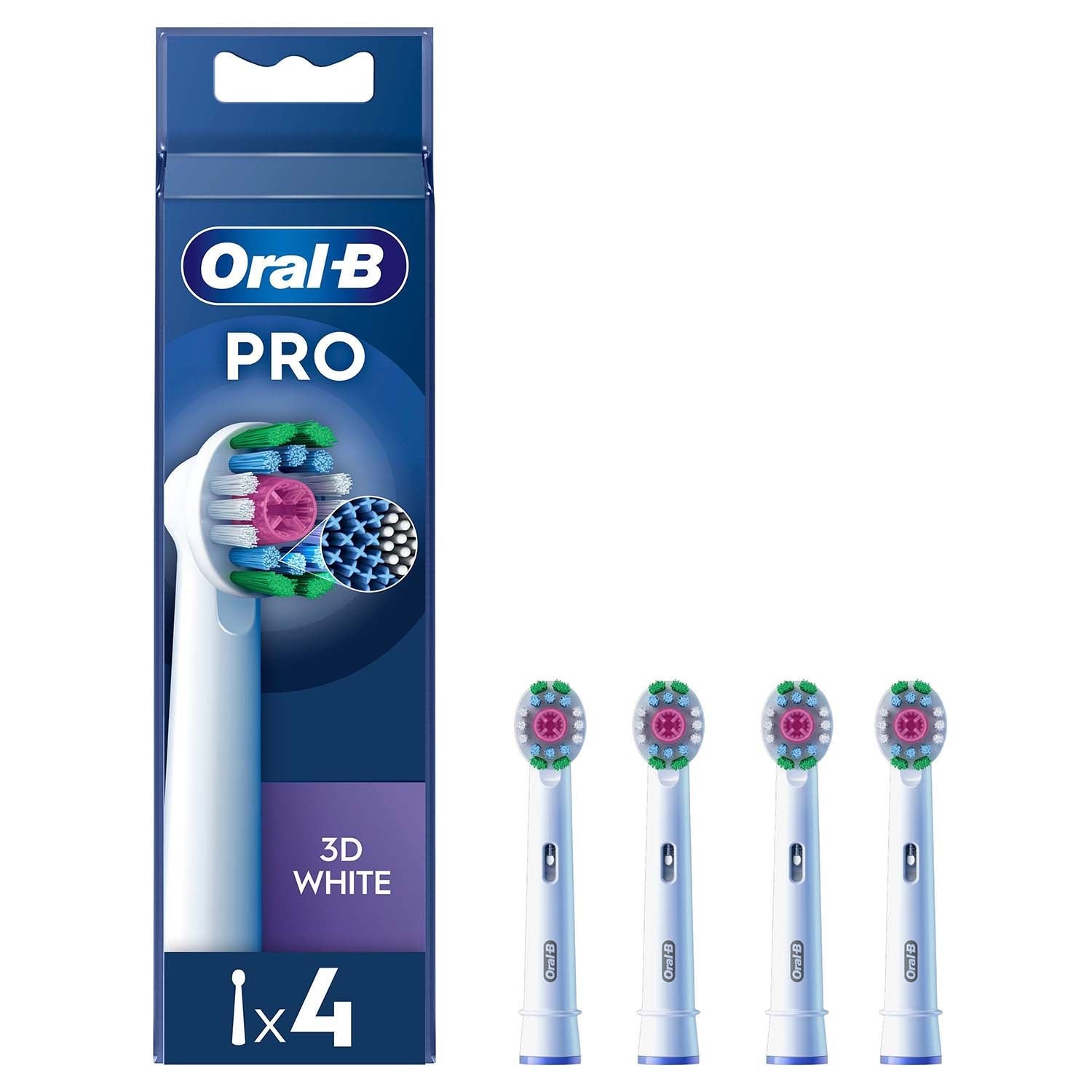 Oral B Borsthuvud 3D White 4st