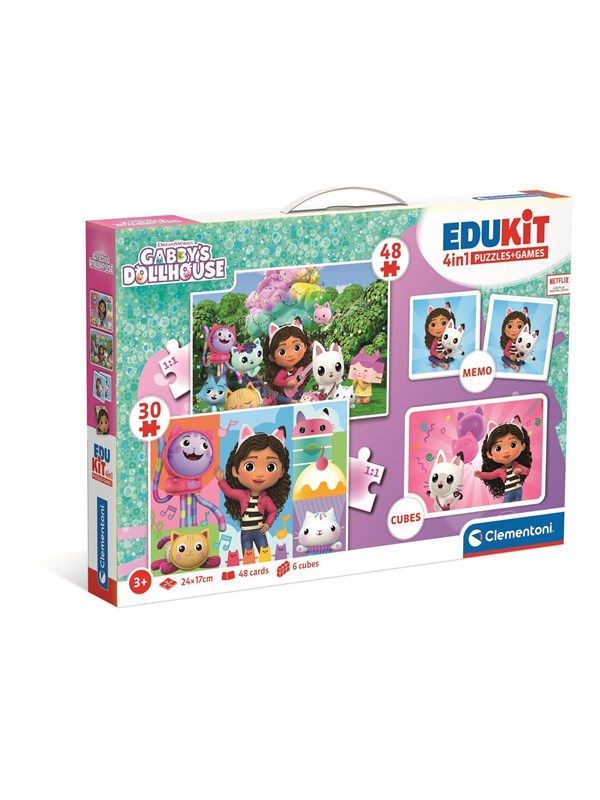 Clementoni Gabby's Dollhouse Edukit 4in1 Puzzles and Games 3D Palapeli