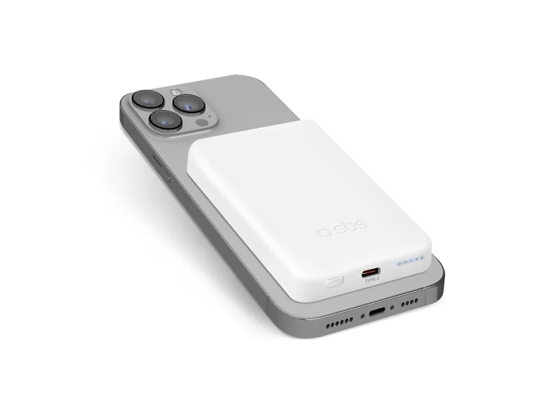 SBS TEBB5000MAG1CW, 5000 mAh, Langaton lataaminen, Valkoinen