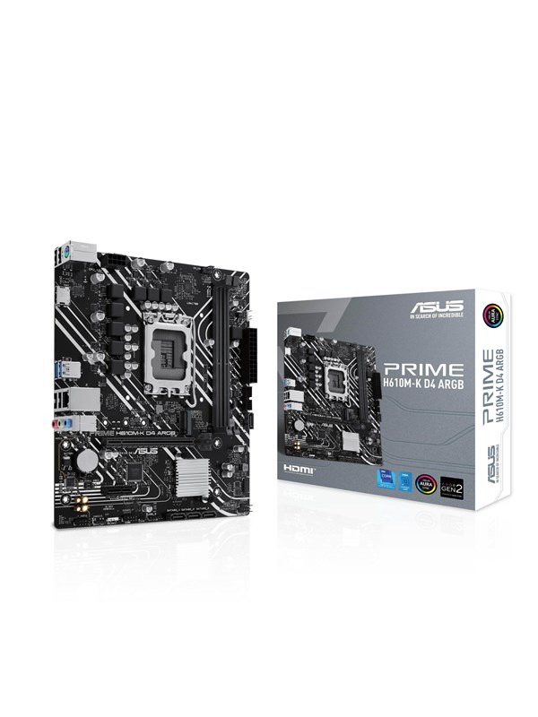 ASUS PRIME H610M-K D4 ARGB Emolevy - Intel H610 - Intel LGA1700 - DDR4 RAM - Micro-ATX