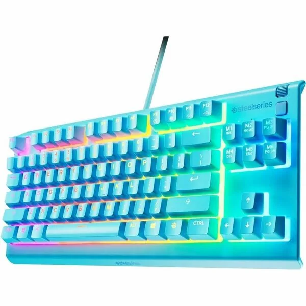 SteelSeries Apex 3 TKL -pelinäppäimistö, Whisper-Quiet, aqua