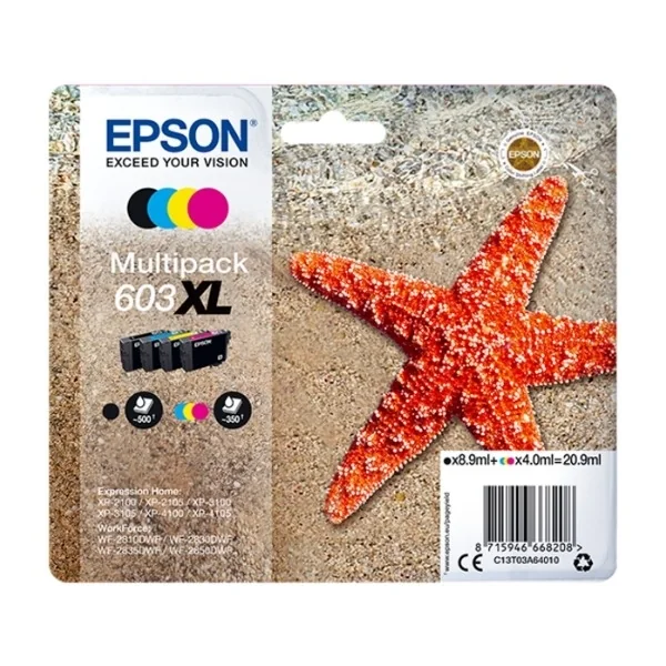 Epson 603XL -mustekasettipakkaus, monivärinen, 4 kpl