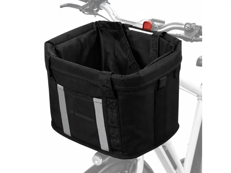 Wozinsky fabric bicycle basket large - black