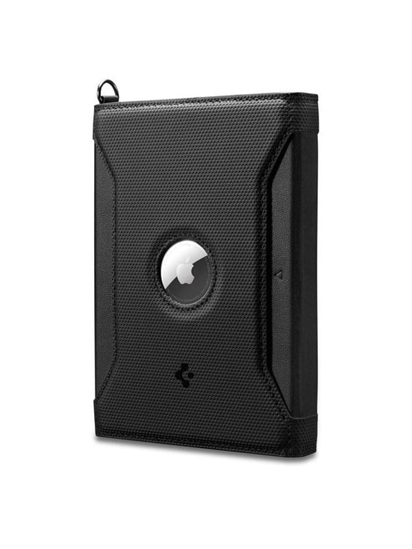 Spigen AFA08852, Passilompakko, musta, Vegan leather, Yksivärinen