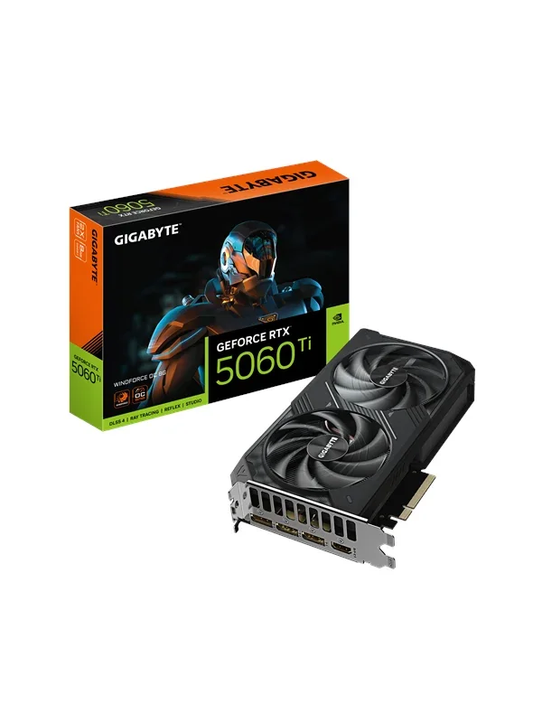 GIGABYTE GeForce RTX 5060 Ti WindForce 2 OC - 8GB GDDR7 RAM - Näytönohjaimet