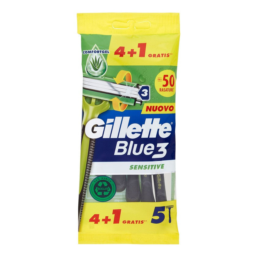 Gillette Blue 3 Sensitive Kappaletta + 1 Ilmaiseksi