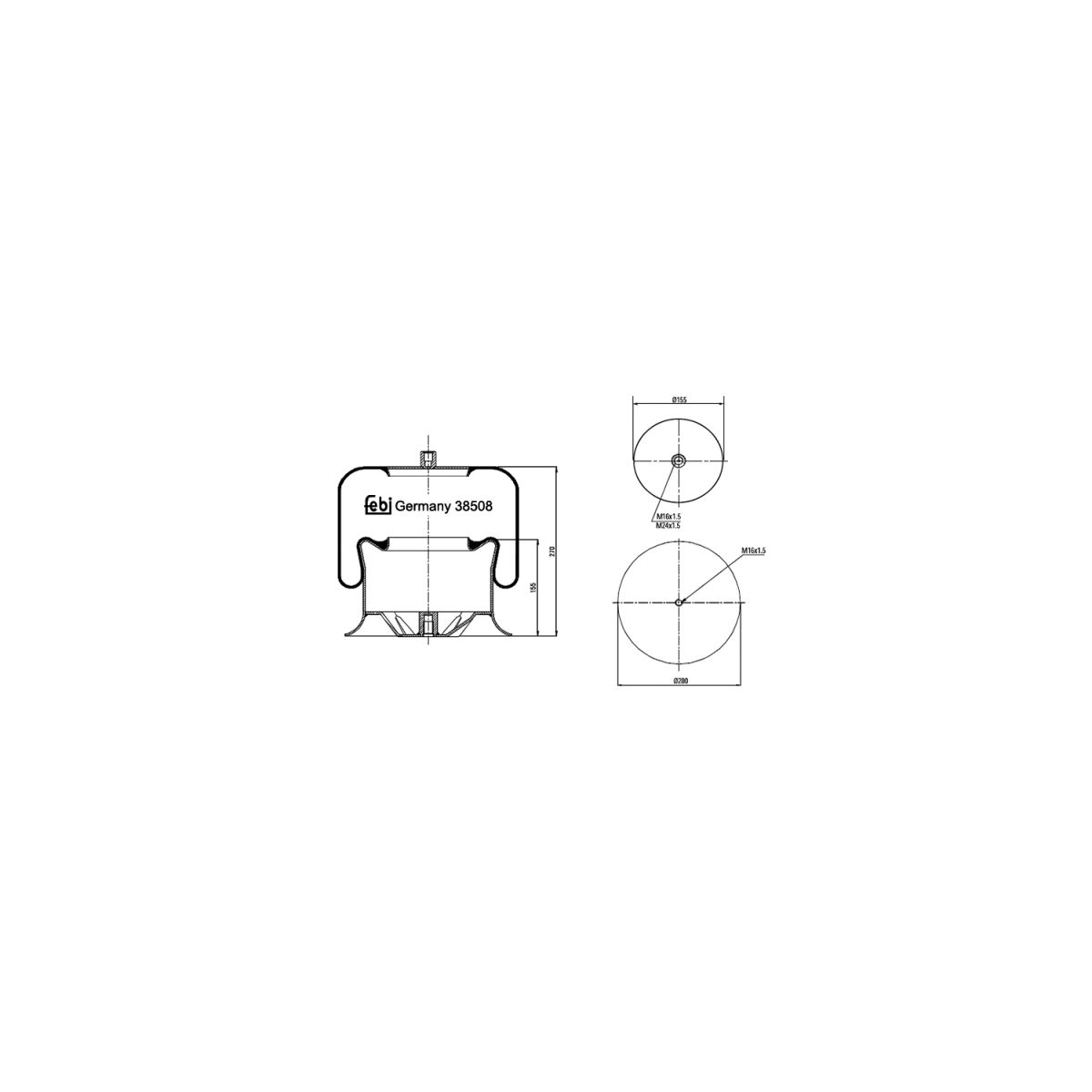 Metallipalje, ilmajousitus FEBI BILSTEIN 38508