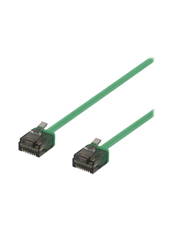 DELTACO U/UTP Cat6a laitekaapeli, litteä, 1mm paksu, 1m, vihreä
