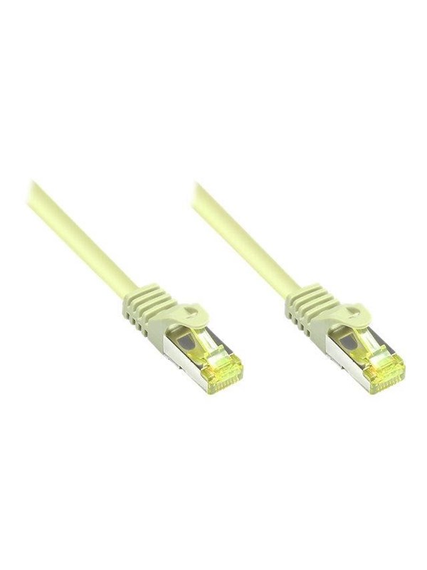 RJ45 liitäntäkaapeli Cat.7 raakakaapelilla ja Snap-in korvakkeella (RNS®), S/FTP, PiMF, halogeeniton, 600MHz, OFC, harmaa, 10m, Good Connections® (8070R-100)