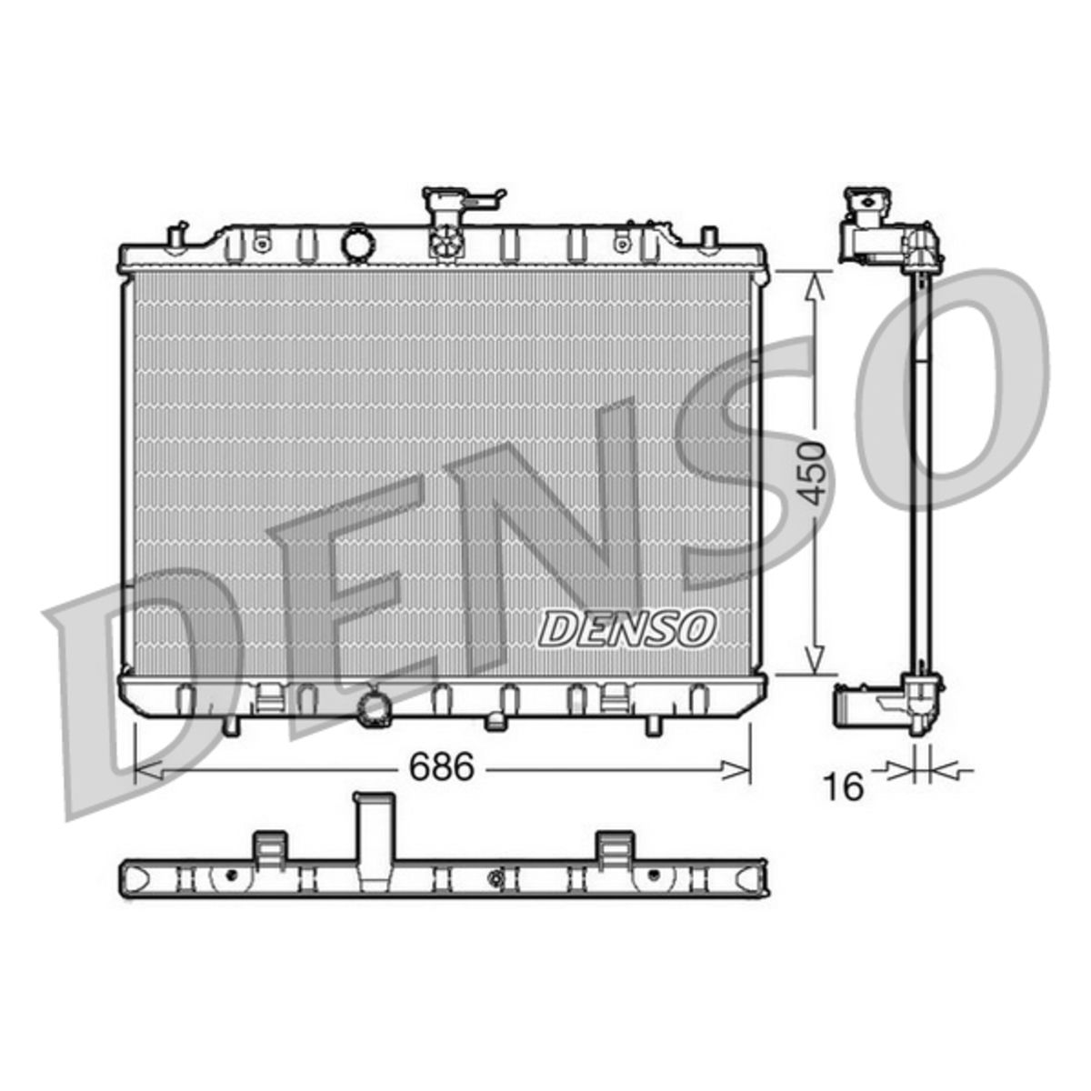 Jäähdytin, moottorin jäähdytys DENSO DRM46006