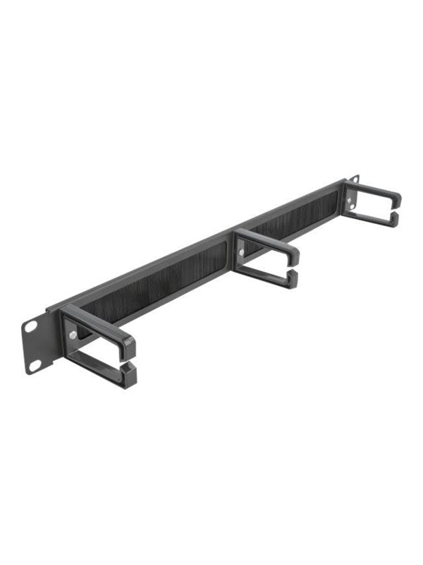 Delock 19? Cable Management Brush Strip with 3 hooks 1U black