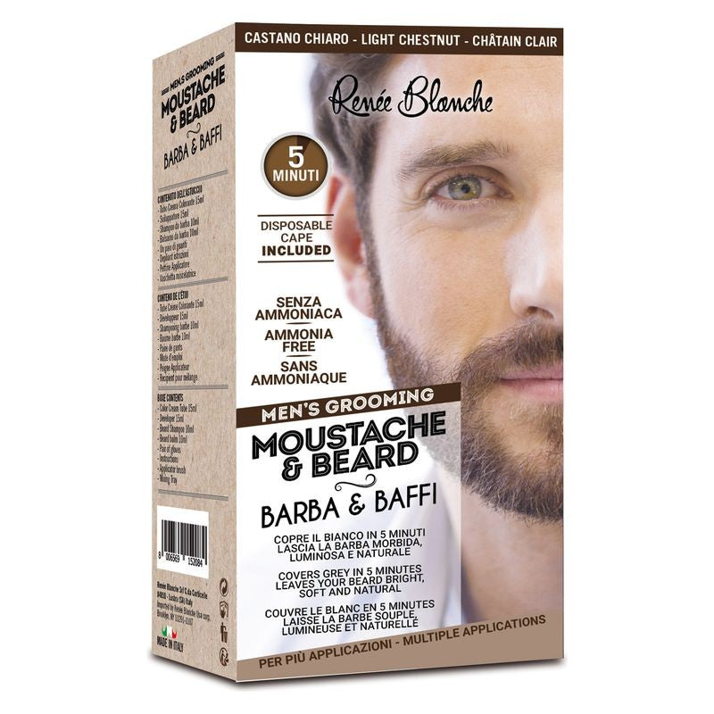 Renee Blanche Men's Grooming Moustache & Beard Castano Chiaro — Colorante barba