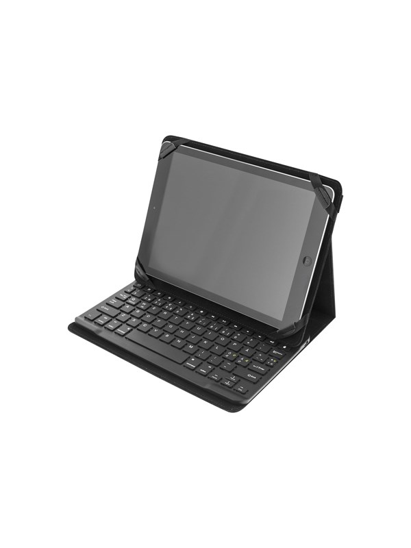 Deltaco Case and Bluetooth Näppäimistö for 10" Tablets - Näppäimistö & Foliosetti - Pohjoismainen - Musta