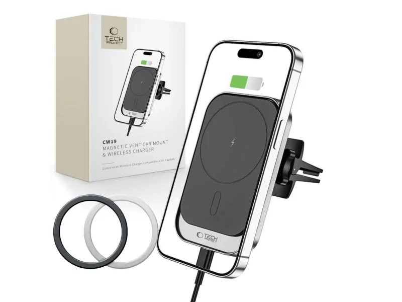 Tech-Protect kauppatavara Sosnowiecissä - Tech-Protect TECH-PROTECT CW19 MAGNETIC MAGSAFE VENT CAR MOUNT BLACK () - Morelenet_8453379