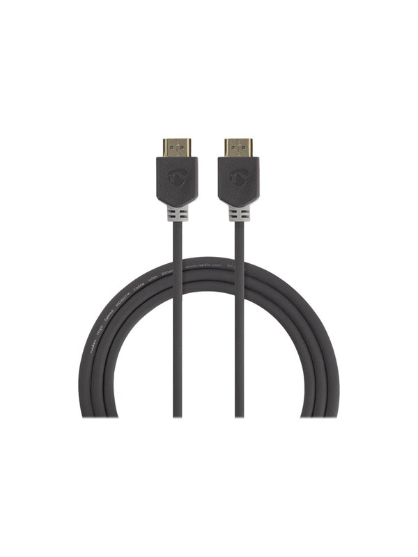 Nedis High Speed HDMI TM Kaapeli Ethernet | HDMITM liitin | HDMITM liitin | 4K@60Hz | ARC | 18 Gbps | 10.0 m | Pyöreä | PVC | Antrasiitti | Laatikko