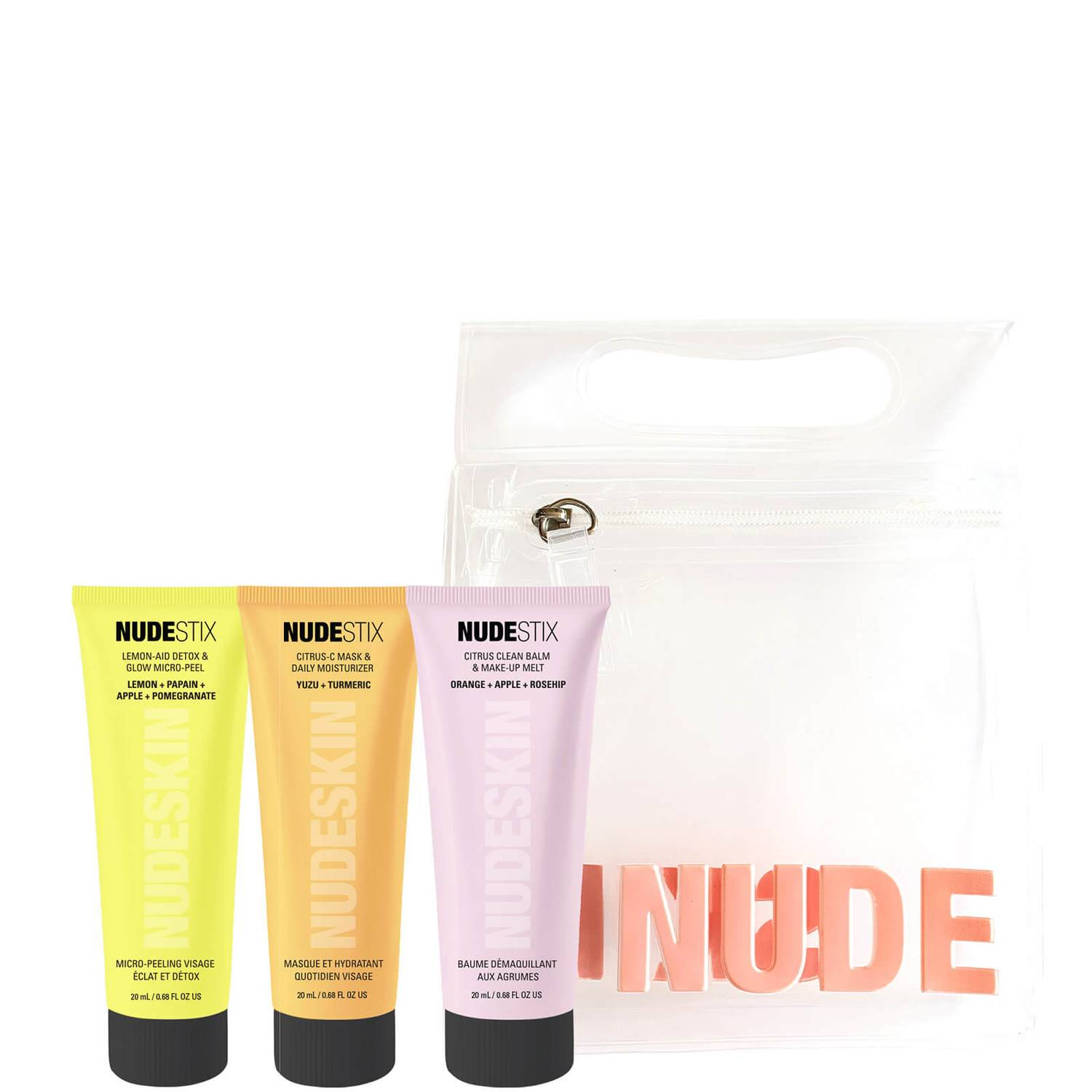 3-vaiheinen sitrushedelmä Renew Sarja: Lemon-Aid Detox & Glow parabeeniton Anti-Dullness kuorintavoide 20 ml + Citrus-C kosteuttava kasvonaamio 20 ml